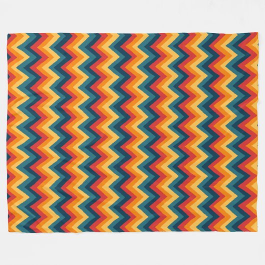 Zigzag Stripes in Waterverf Fleece Deken (Voorkant (Horizontaal))