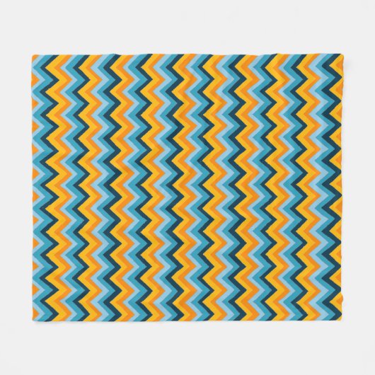 Zigzag Stripes in Waterverf Fleece Deken (Voorkant (Horizontaal))