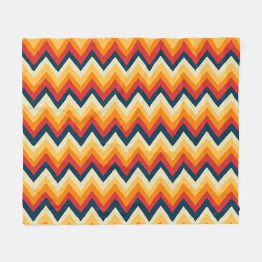 Zigzag Stripes in Waterverf Fleece Deken (Voorkant (Horizontaal))