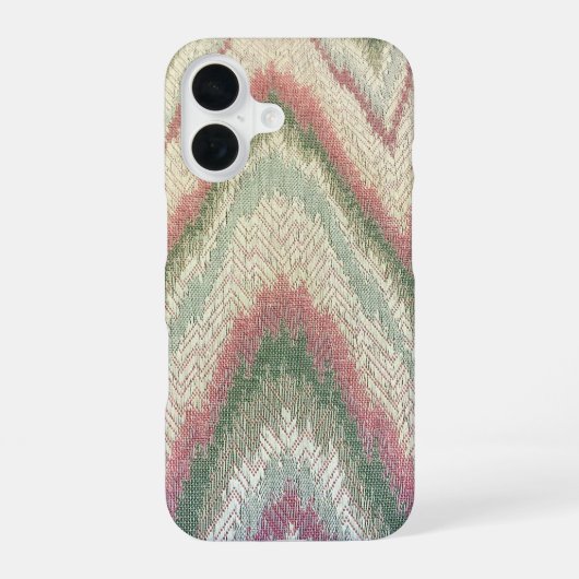 Zigzag Textiel iPhone 16 Hoesje (Achterkant)