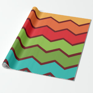 Zigzag uit de jaren zeventig cadeaupapier