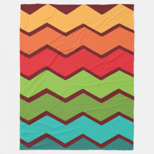 Zigzag uit de jaren zeventig fleece deken
