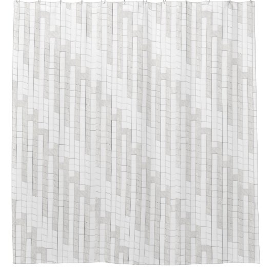 Zigzag-vierkantjes in grijs... douchegordijn (Voorkant)