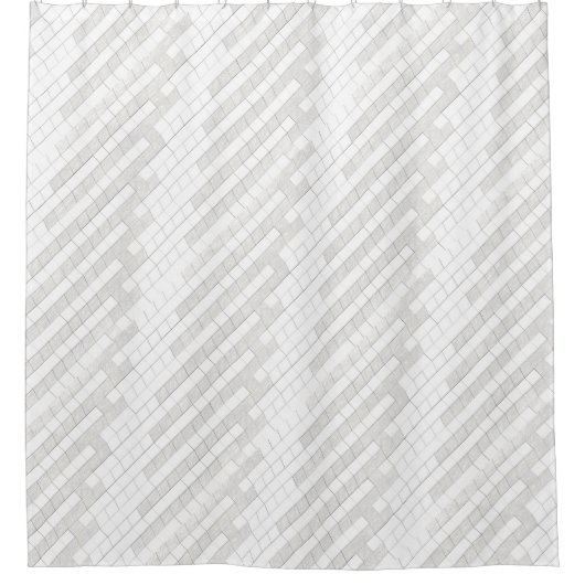 Zigzag-vierkantjes in grijs... douchegordijn (Voorkant)