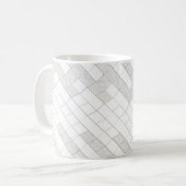 Zigzag-vierkantjes in grijs... koffiemok (Voorkant links)