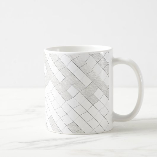Zigzag-vierkantjes in grijs... koffiemok (Rechts)