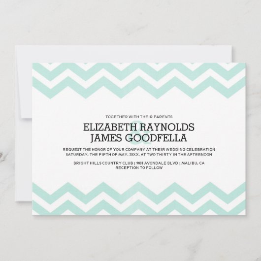 Zigzag Wedding Invitations Kaart (Voorkant)