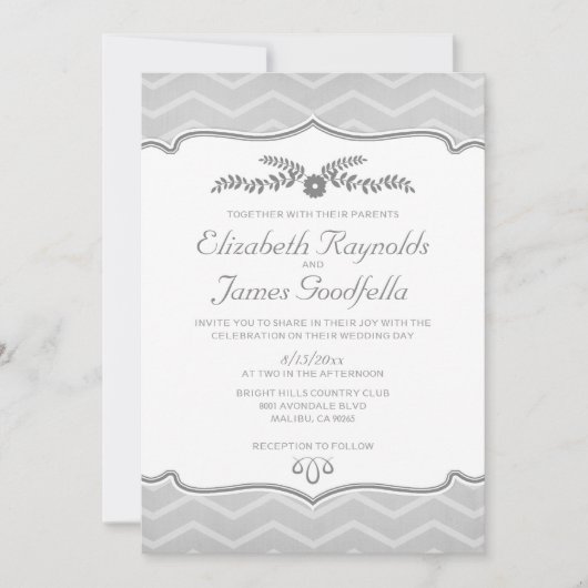 Zigzag Wedding Invitations Kaart (Voorkant)