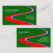 ZigZag Weg - Rood, Wit en Blauw - op Groen Visitekaartje (Voorkant / Achterkant)