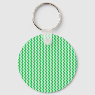 Zigzag - White en Dark Pastel Green Sleutelhanger