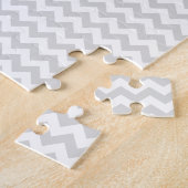 Zigzag Wide - Wit en licht grijs Legpuzzel (Zijkant)