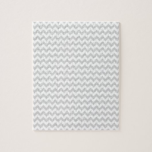 Zigzag Wide - Wit en licht grijs Legpuzzel (Verticaal)