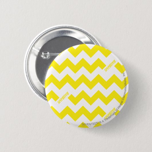 ZigZag Yellow Ronde Button 5,7 Cm (Voorkant /achterkant)