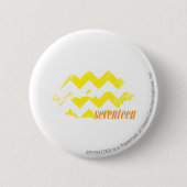 ZigZag Yellow Ronde Button 5,7 Cm (Voorkant)