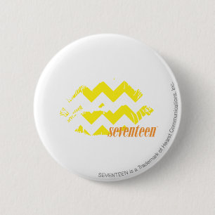 ZigZag Yellow Ronde Button 5,7 Cm