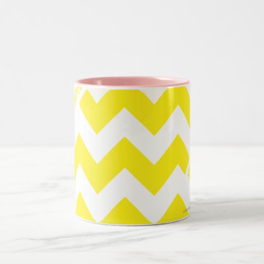 ZigZag Yellow Tweekleurige Koffiemok (Center)