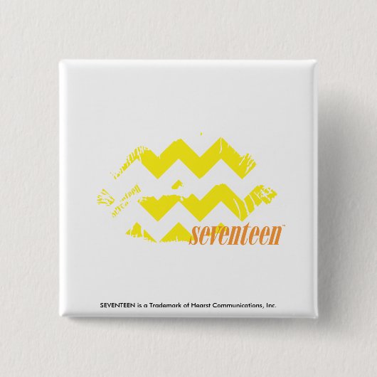 ZigZag Yellow Vierkante Button 5,1 Cm (Voorkant)