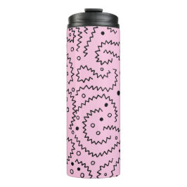 Zigzag Zwarte lijnen en roze patroon Thermosbeker