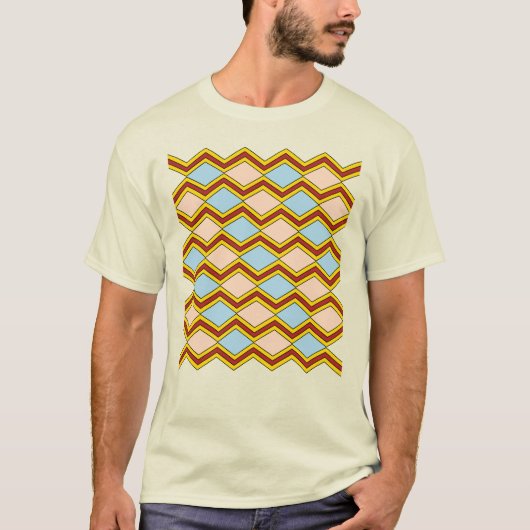 Zigzaggen en diamanten Abstracte Kunst T-shirt (Voorkant)
