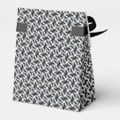 Zigzaggende Zwart Witte Batik Feest Favor Dozen Bedankdoosjes (Achterkant)