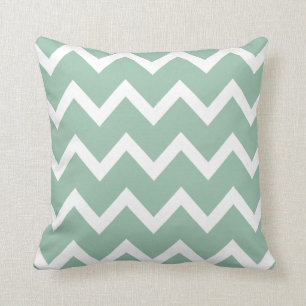 Zigzagkussen met Grijze Jade Green Chevron Kussen
