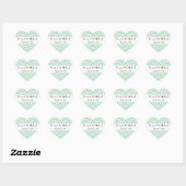 Zigzagpatroon, Chevron, Blauw, Groen, Bruiloft Hart Sticker (Vel)