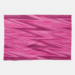 Zigzagpatroon in roze schaduw theedoek