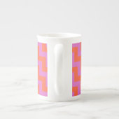 Zigzags Bone China Mok Magenta en Oranje Chevrons (Achterkant)