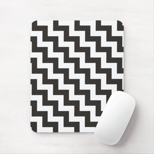 Zigzags Mousepad, zwarte en witte Chevrons Muismat (Met muis)