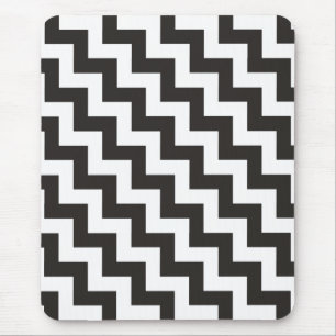 Zigzags Mousepad, zwarte en witte Chevrons Muismat