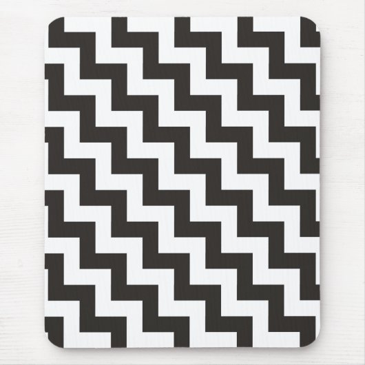 Zigzags Mousepad, zwarte en witte Chevrons Muismat (Voorkant)