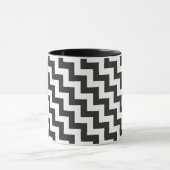 Zigzags Ringer Mok, zwart en wit Chevrons Mok (Midden)