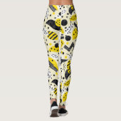 Zigzags Stripes Stippen Naadloos Patroon Leggings (Achterkant)