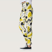 Zigzags Stripes Stippen Naadloos Patroon Leggings (Links)