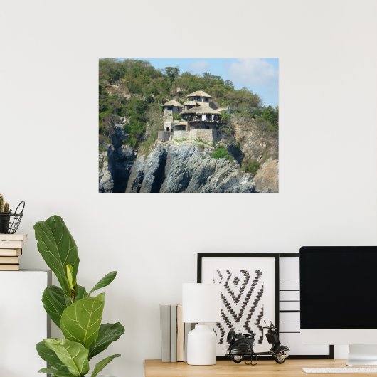 Zihuatanejo Cliffside Poster (Thuiskantoor)