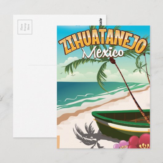 Zihuatanejo Mexicaanse reisposter Briefkaart (Voorkant / Achterkant)