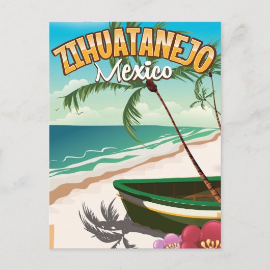 Zihuatanejo Mexicaanse reisposter Briefkaart (Voorkant)