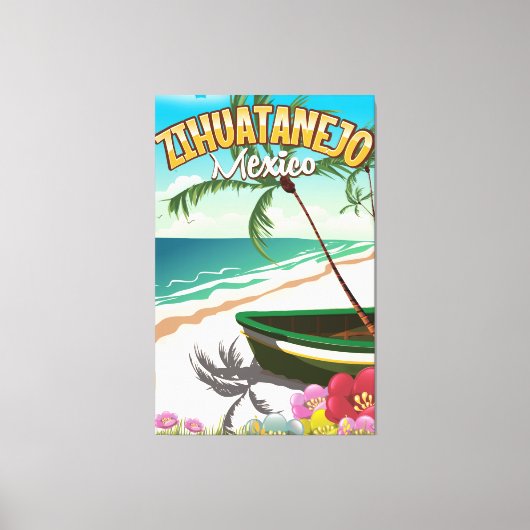Zihuatanejo Mexicaanse reisposter Canvas Afdruk (Voorkant)