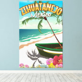 Zihuatanejo Mexicaanse reisposter Canvas Afdruk (Insitu (Houten vloer))