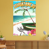Zihuatanejo Mexicaanse reisposter Canvas Afdruk (Insitu (Woonkamer))
