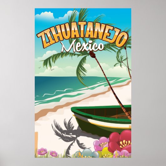 Zihuatanejo Mexicaanse reisposter Poster (Voorkant)