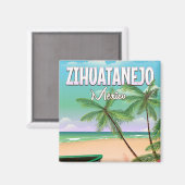 Zihuatanejo Mexican strand vakantion poster Magneet (Voorkant / Achterkant)