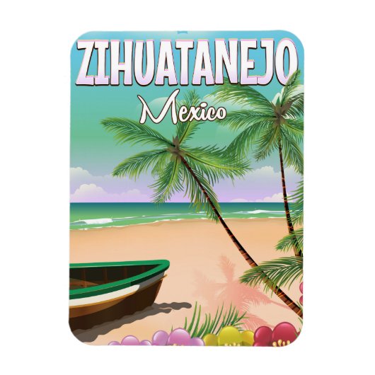 Zihuatanejo Mexican strand vakantion poster Magneet (Verticaal)