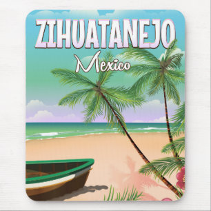 Zihuatanejo Mexican strand vakantion poster Muismat