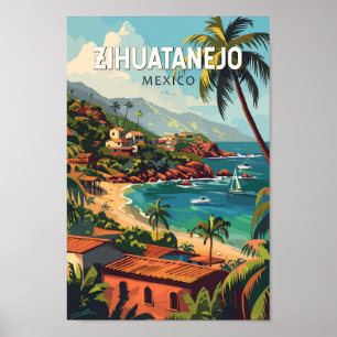 Zihuatanejo Mexico Reizen Kunst Vintage Poster