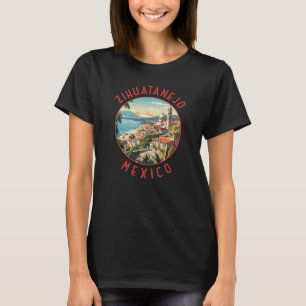 Zihuatanejo Mexico Retro Opgemaakt Rond T-shirt