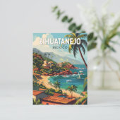 Zihuatanejo Mexico Travel Art Vintage Briefkaart (Staand voorkant)