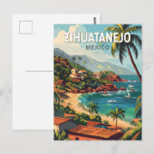 Zihuatanejo Mexico Travel Art Vintage Briefkaart (Voorkant / Achterkant)