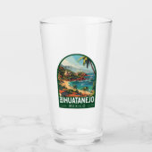 Zihuatanejo Mexico Travel Art Vintage Glas (Voorkant)