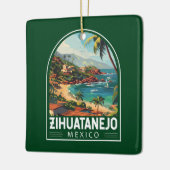 Zihuatanejo Mexico Travel Art Vintage Keramisch Ornament (Links)
